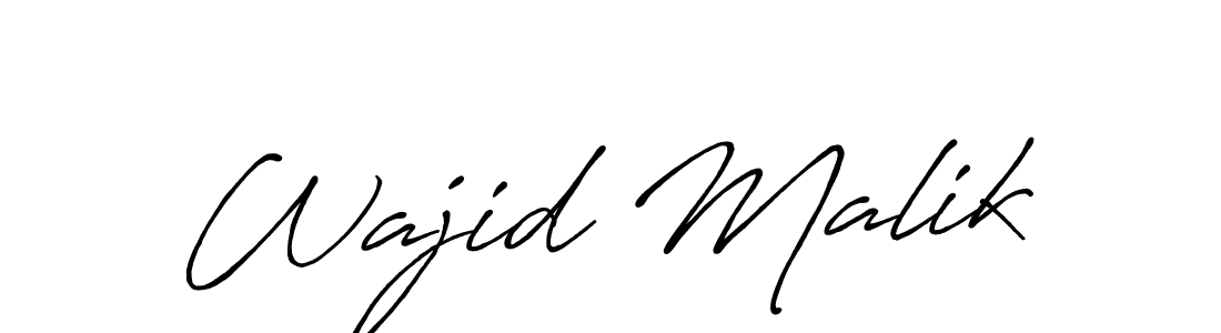 Make a beautiful signature design for name Wajid Malik. With this signature (Antro_Vectra_Bolder) style, you can create a handwritten signature for free. Wajid Malik signature style 7 images and pictures png