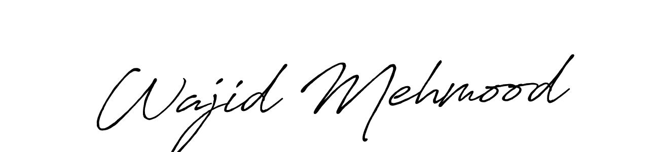 Also we have Wajid Mehmood name is the best signature style. Create professional handwritten signature collection using Antro_Vectra_Bolder autograph style. Wajid Mehmood signature style 7 images and pictures png