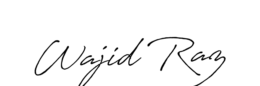 Use a signature maker to create a handwritten signature online. With this signature software, you can design (Antro_Vectra_Bolder) your own signature for name Wajid Raz. Wajid Raz signature style 7 images and pictures png