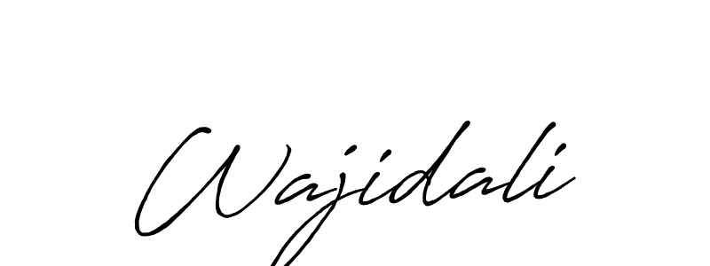 Make a beautiful signature design for name Wajidali. With this signature (Antro_Vectra_Bolder) style, you can create a handwritten signature for free. Wajidali signature style 7 images and pictures png