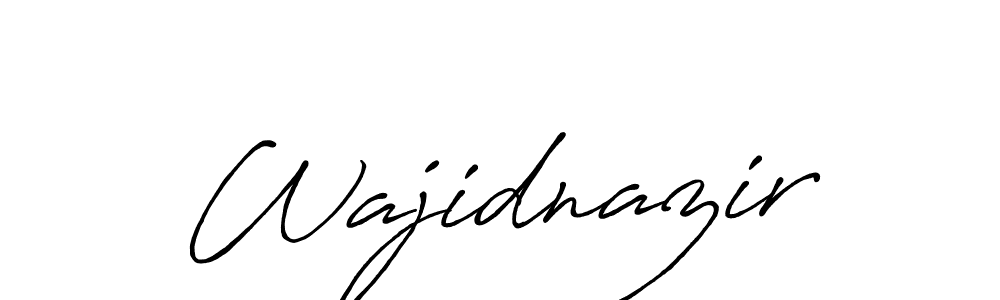 How to make Wajidnazir name signature. Use Antro_Vectra_Bolder style for creating short signs online. This is the latest handwritten sign. Wajidnazir signature style 7 images and pictures png