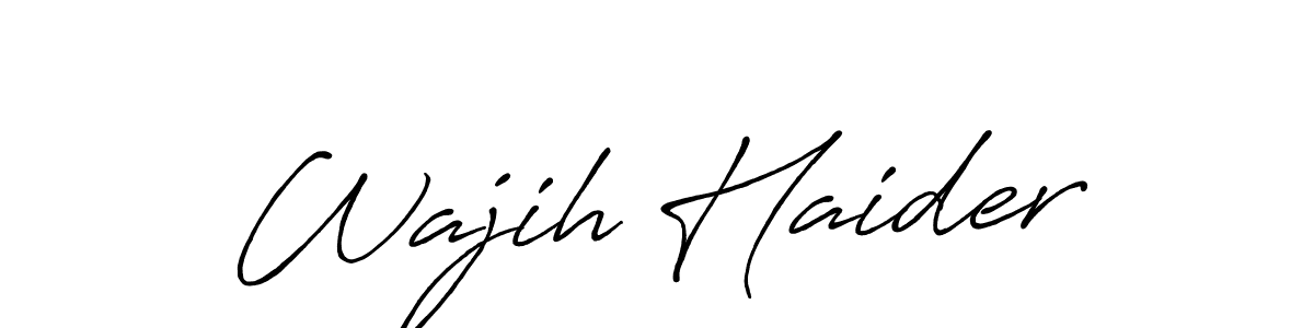 How to make Wajih Haider name signature. Use Antro_Vectra_Bolder style for creating short signs online. This is the latest handwritten sign. Wajih Haider signature style 7 images and pictures png