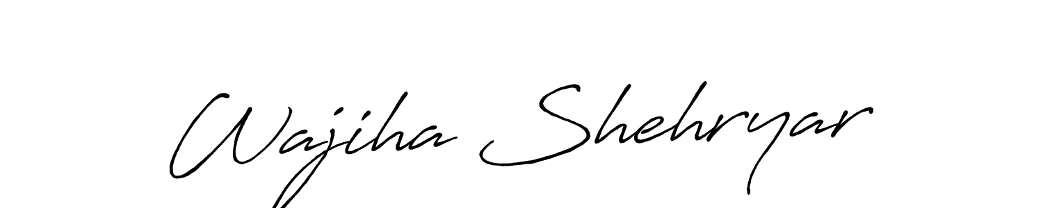 It looks lik you need a new signature style for name Wajiha Shehryar. Design unique handwritten (Antro_Vectra_Bolder) signature with our free signature maker in just a few clicks. Wajiha Shehryar signature style 7 images and pictures png