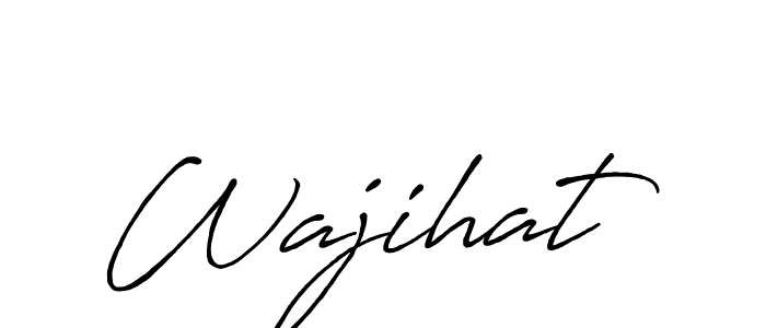 How to make Wajihat name signature. Use Antro_Vectra_Bolder style for creating short signs online. This is the latest handwritten sign. Wajihat signature style 7 images and pictures png