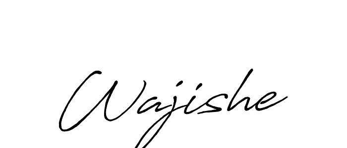 Similarly Antro_Vectra_Bolder is the best handwritten signature design. Signature creator online .You can use it as an online autograph creator for name Wajishe. Wajishe signature style 7 images and pictures png