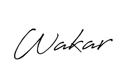 Use a signature maker to create a handwritten signature online. With this signature software, you can design (Antro_Vectra_Bolder) your own signature for name Wakar. Wakar signature style 7 images and pictures png