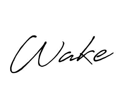 How to make Wake name signature. Use Antro_Vectra_Bolder style for creating short signs online. This is the latest handwritten sign. Wake signature style 7 images and pictures png