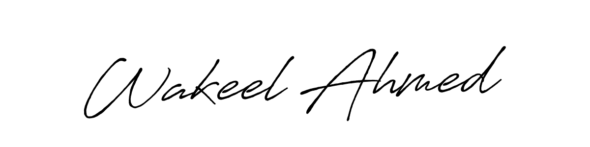 The best way (Antro_Vectra_Bolder) to make a short signature is to pick only two or three words in your name. The name Wakeel Ahmed include a total of six letters. For converting this name. Wakeel Ahmed signature style 7 images and pictures png