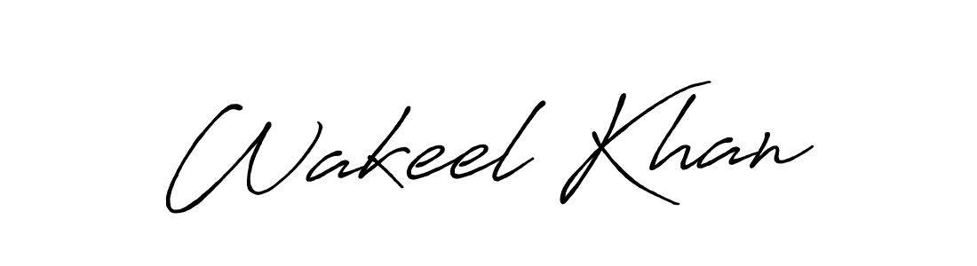 Make a beautiful signature design for name Wakeel Khan. With this signature (Antro_Vectra_Bolder) style, you can create a handwritten signature for free. Wakeel Khan signature style 7 images and pictures png