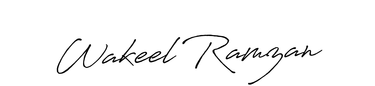 Use a signature maker to create a handwritten signature online. With this signature software, you can design (Antro_Vectra_Bolder) your own signature for name Wakeel Ramzan. Wakeel Ramzan signature style 7 images and pictures png