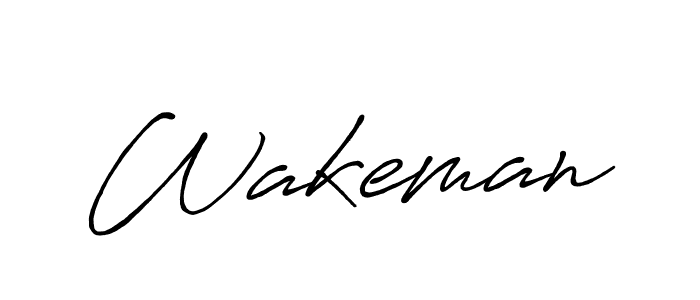 Design your own signature with our free online signature maker. With this signature software, you can create a handwritten (Antro_Vectra_Bolder) signature for name Wakeman. Wakeman signature style 7 images and pictures png