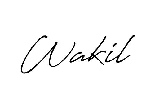 Make a beautiful signature design for name Wakil. With this signature (Antro_Vectra_Bolder) style, you can create a handwritten signature for free. Wakil signature style 7 images and pictures png