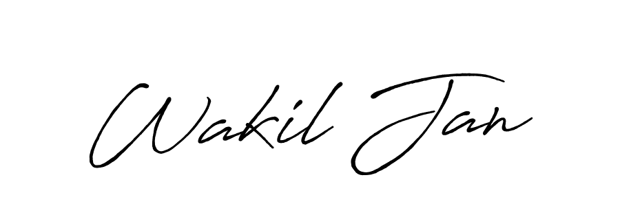 Create a beautiful signature design for name Wakil Jan. With this signature (Antro_Vectra_Bolder) fonts, you can make a handwritten signature for free. Wakil Jan signature style 7 images and pictures png