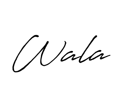 Use a signature maker to create a handwritten signature online. With this signature software, you can design (Antro_Vectra_Bolder) your own signature for name Wala. Wala signature style 7 images and pictures png