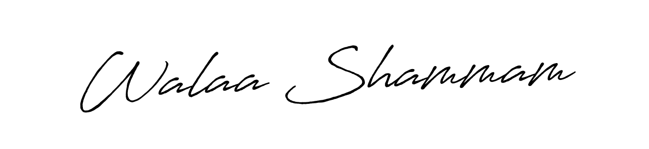 How to make Walaa Shammam name signature. Use Antro_Vectra_Bolder style for creating short signs online. This is the latest handwritten sign. Walaa Shammam signature style 7 images and pictures png