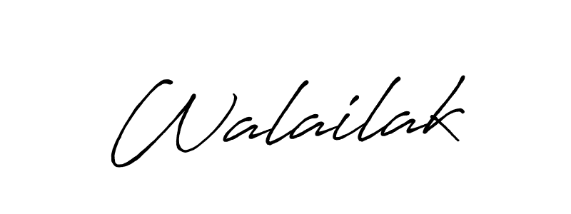 Use a signature maker to create a handwritten signature online. With this signature software, you can design (Antro_Vectra_Bolder) your own signature for name Walailak. Walailak signature style 7 images and pictures png