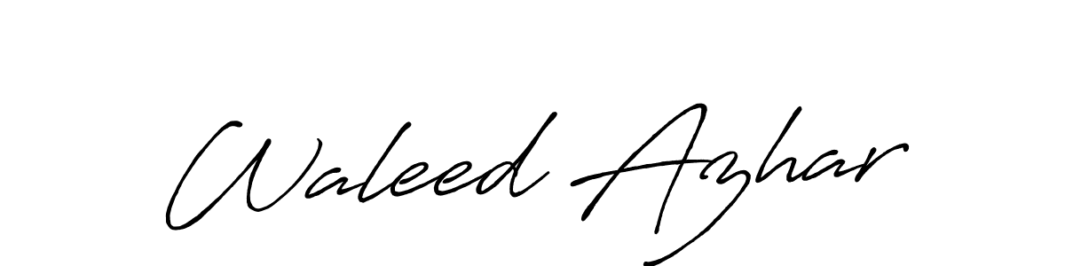 Make a beautiful signature design for name Waleed Azhar. With this signature (Antro_Vectra_Bolder) style, you can create a handwritten signature for free. Waleed Azhar signature style 7 images and pictures png