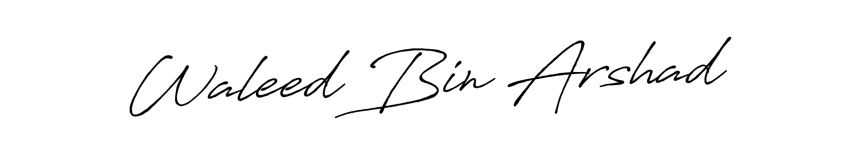 Use a signature maker to create a handwritten signature online. With this signature software, you can design (Antro_Vectra_Bolder) your own signature for name Waleed Bin Arshad. Waleed Bin Arshad signature style 7 images and pictures png