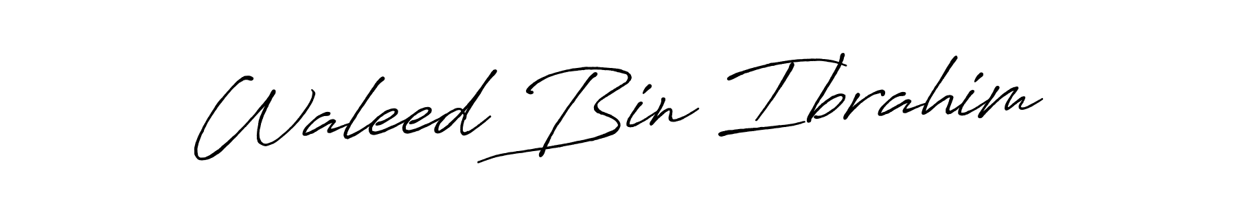 Waleed Bin Ibrahim stylish signature style. Best Handwritten Sign (Antro_Vectra_Bolder) for my name. Handwritten Signature Collection Ideas for my name Waleed Bin Ibrahim. Waleed Bin Ibrahim signature style 7 images and pictures png