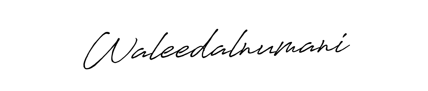 Use a signature maker to create a handwritten signature online. With this signature software, you can design (Antro_Vectra_Bolder) your own signature for name Waleedalnumani. Waleedalnumani signature style 7 images and pictures png