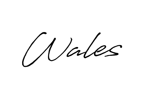 Use a signature maker to create a handwritten signature online. With this signature software, you can design (Antro_Vectra_Bolder) your own signature for name Wales. Wales signature style 7 images and pictures png