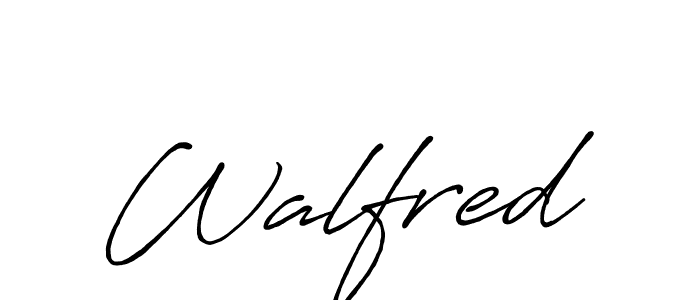 Use a signature maker to create a handwritten signature online. With this signature software, you can design (Antro_Vectra_Bolder) your own signature for name Walfred. Walfred signature style 7 images and pictures png