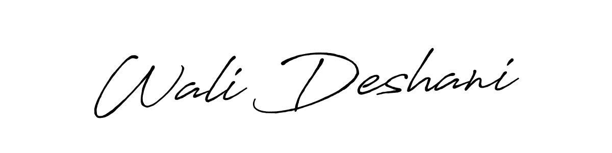 Similarly Antro_Vectra_Bolder is the best handwritten signature design. Signature creator online .You can use it as an online autograph creator for name Wali Deshani. Wali Deshani signature style 7 images and pictures png
