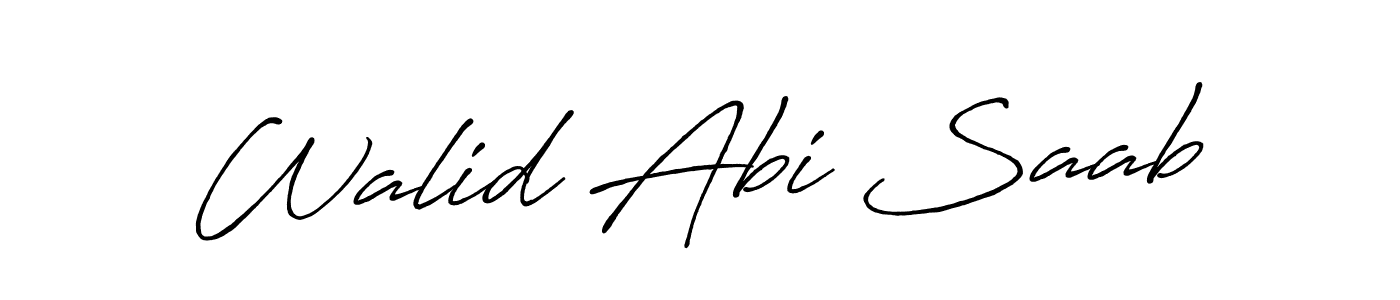 Use a signature maker to create a handwritten signature online. With this signature software, you can design (Antro_Vectra_Bolder) your own signature for name Walid Abi Saab. Walid Abi Saab signature style 7 images and pictures png