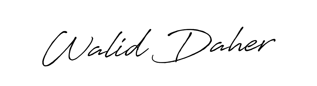 Similarly Antro_Vectra_Bolder is the best handwritten signature design. Signature creator online .You can use it as an online autograph creator for name Walid Daher. Walid Daher signature style 7 images and pictures png