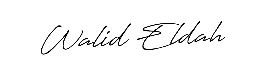 How to make Walid Eldah name signature. Use Antro_Vectra_Bolder style for creating short signs online. This is the latest handwritten sign. Walid Eldah signature style 7 images and pictures png
