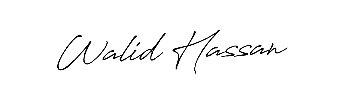 Design your own signature with our free online signature maker. With this signature software, you can create a handwritten (Antro_Vectra_Bolder) signature for name Walid Hassan. Walid Hassan signature style 7 images and pictures png