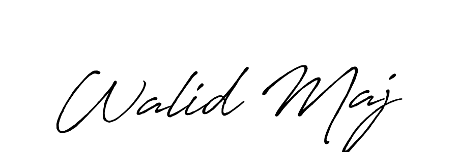 How to make Walid Maj name signature. Use Antro_Vectra_Bolder style for creating short signs online. This is the latest handwritten sign. Walid Maj signature style 7 images and pictures png