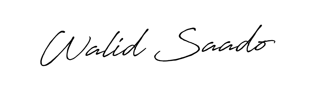 Use a signature maker to create a handwritten signature online. With this signature software, you can design (Antro_Vectra_Bolder) your own signature for name Walid Saado. Walid Saado signature style 7 images and pictures png