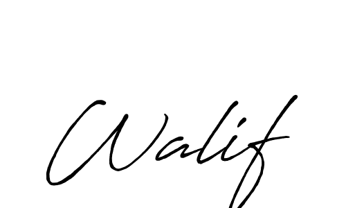 Design your own signature with our free online signature maker. With this signature software, you can create a handwritten (Antro_Vectra_Bolder) signature for name Walif. Walif signature style 7 images and pictures png