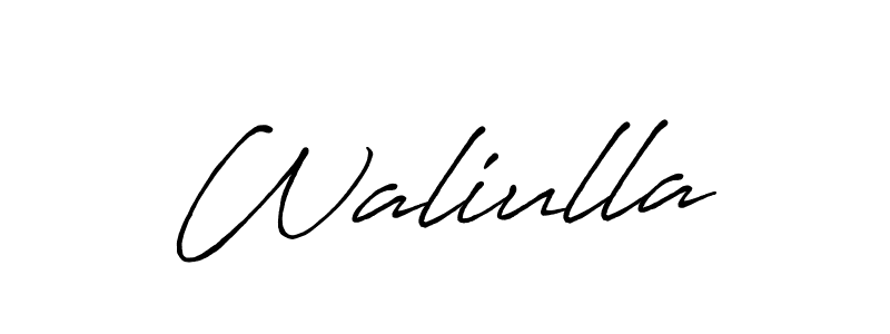 Design your own signature with our free online signature maker. With this signature software, you can create a handwritten (Antro_Vectra_Bolder) signature for name Waliulla. Waliulla signature style 7 images and pictures png