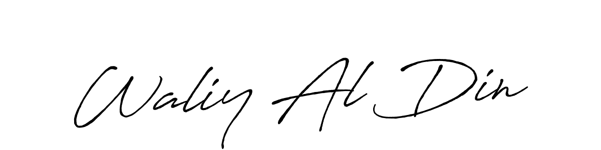 Design your own signature with our free online signature maker. With this signature software, you can create a handwritten (Antro_Vectra_Bolder) signature for name Waliy Al Din. Waliy Al Din signature style 7 images and pictures png