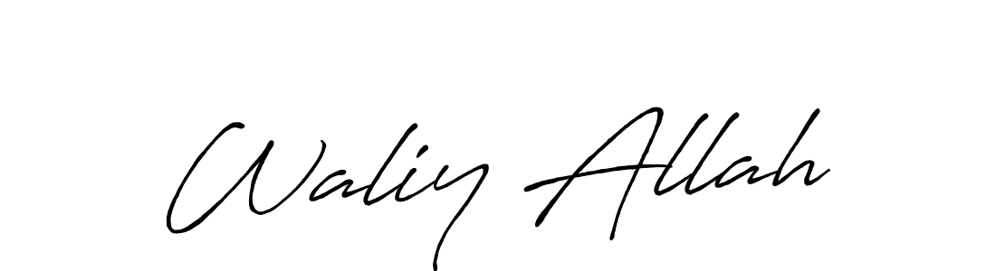 Make a beautiful signature design for name Waliy Allah. Use this online signature maker to create a handwritten signature for free. Waliy Allah signature style 7 images and pictures png