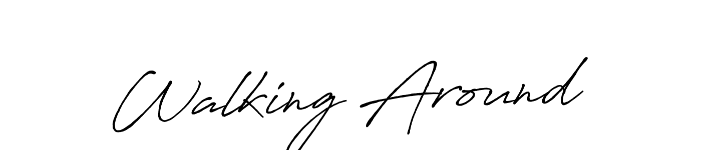 Make a beautiful signature design for name Walking Around. With this signature (Antro_Vectra_Bolder) style, you can create a handwritten signature for free. Walking Around signature style 7 images and pictures png