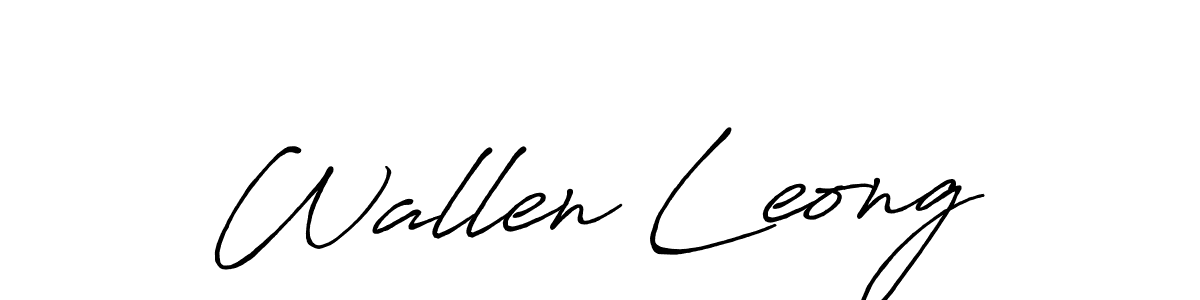Also You can easily find your signature by using the search form. We will create Wallen Leong name handwritten signature images for you free of cost using Antro_Vectra_Bolder sign style. Wallen Leong signature style 7 images and pictures png