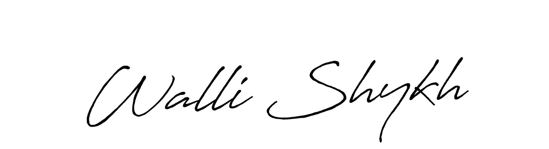 You can use this online signature creator to create a handwritten signature for the name Walli Shykh. This is the best online autograph maker. Walli Shykh signature style 7 images and pictures png