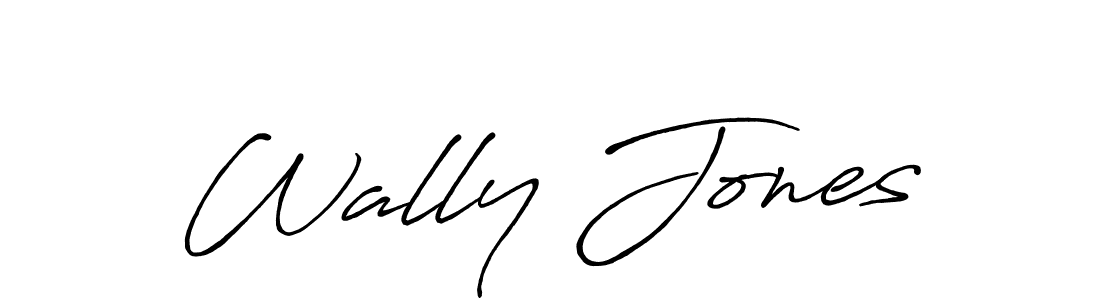 Make a beautiful signature design for name Wally Jones. With this signature (Antro_Vectra_Bolder) style, you can create a handwritten signature for free. Wally Jones signature style 7 images and pictures png