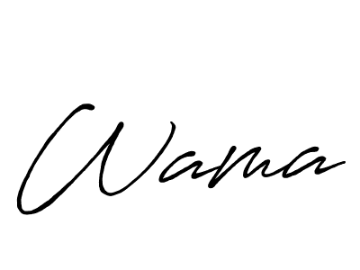 Design your own signature with our free online signature maker. With this signature software, you can create a handwritten (Antro_Vectra_Bolder) signature for name Wama. Wama signature style 7 images and pictures png