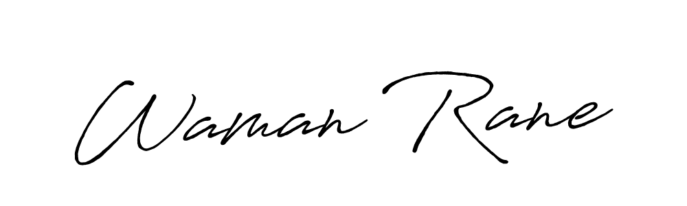 The best way (Antro_Vectra_Bolder) to make a short signature is to pick only two or three words in your name. The name Waman Rane include a total of six letters. For converting this name. Waman Rane signature style 7 images and pictures png