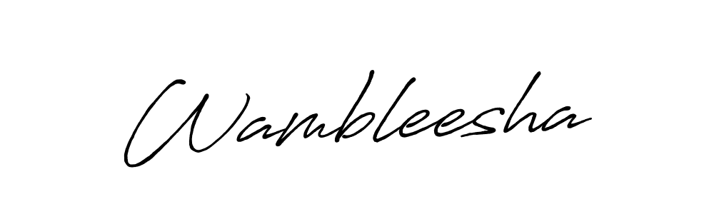 if you are searching for the best signature style for your name Wambleesha. so please give up your signature search. here we have designed multiple signature styles  using Antro_Vectra_Bolder. Wambleesha signature style 7 images and pictures png