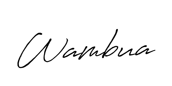 Design your own signature with our free online signature maker. With this signature software, you can create a handwritten (Antro_Vectra_Bolder) signature for name Wambua. Wambua signature style 7 images and pictures png