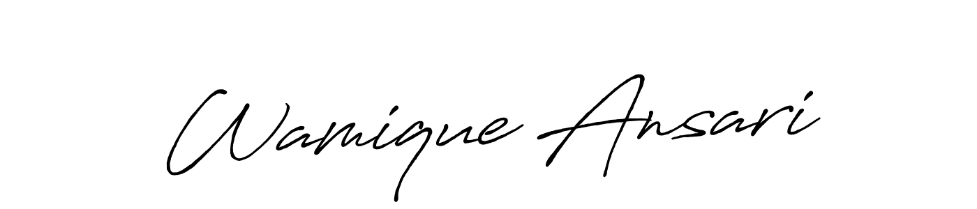 Also You can easily find your signature by using the search form. We will create Wamique Ansari name handwritten signature images for you free of cost using Antro_Vectra_Bolder sign style. Wamique Ansari signature style 7 images and pictures png