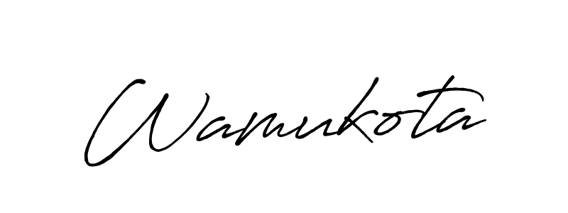 Use a signature maker to create a handwritten signature online. With this signature software, you can design (Antro_Vectra_Bolder) your own signature for name Wamukota. Wamukota signature style 7 images and pictures png