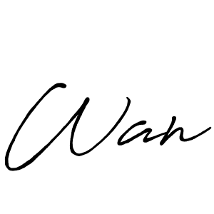 Wan stylish signature style. Best Handwritten Sign (Antro_Vectra_Bolder) for my name. Handwritten Signature Collection Ideas for my name Wan. Wan signature style 7 images and pictures png