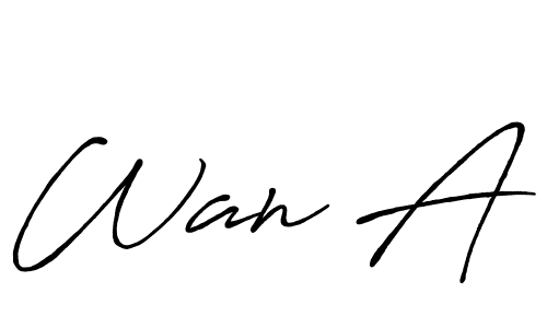 You should practise on your own different ways (Antro_Vectra_Bolder) to write your name (Wan A) in signature. don't let someone else do it for you. Wan A signature style 7 images and pictures png