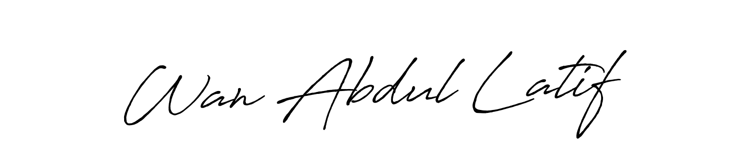 Antro_Vectra_Bolder is a professional signature style that is perfect for those who want to add a touch of class to their signature. It is also a great choice for those who want to make their signature more unique. Get Wan Abdul Latif name to fancy signature for free. Wan Abdul Latif signature style 7 images and pictures png
